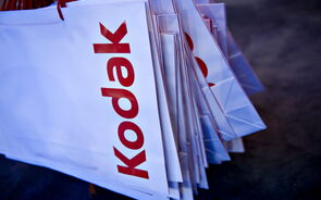 Sacos com o logotipo mais recente da Kodak, na exposição internacional de electrónica de consumo, em Las Vegas, a 12 de Janeiro de 2012.