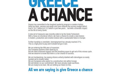 &quot;Give Greece a Chance&quot;: Empres&aacute;rios gregos pedem uma oportunidade 