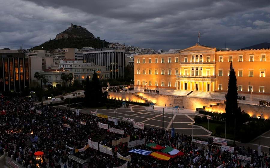 Portugal, Espanha e Itália recordados na manifestação de Atenas