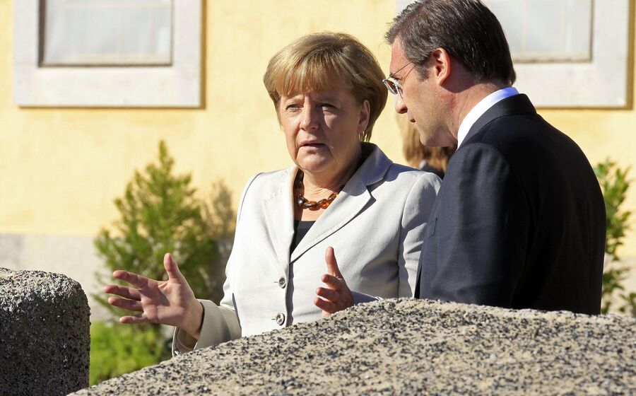 Merkel Passos Coelho Cavaco Silva visita lisboa