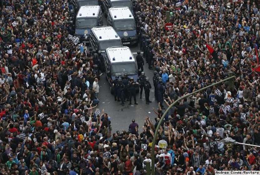 Manifestações violentas em Espanha contra a austeridade