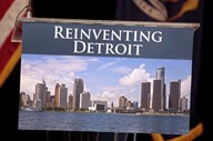 'Reinventar Detroit' são as palavras de ordem. Na imagem, uma cidade sem os prédios abandonados ou os vidros partidos. 