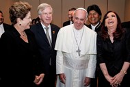 Papa Francisco com Dilma Rousseff.