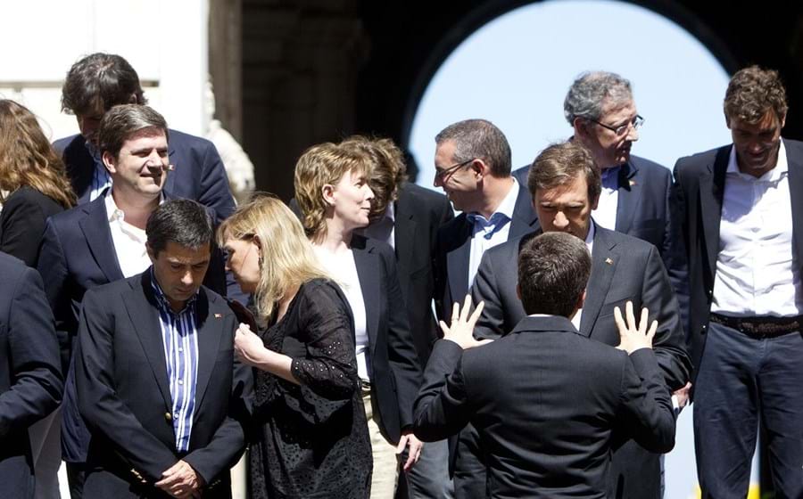 24 de Junho de 2012 - Vítor Gaspar fala com Paula Teixiera da Cruz  durante um Conselho de Ministros informal