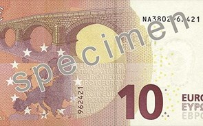 Nova nota de 10 euros começa a circular a 23 de Setembro