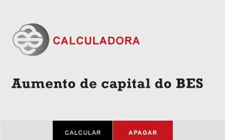 Calculadora do aumento de capital do BES