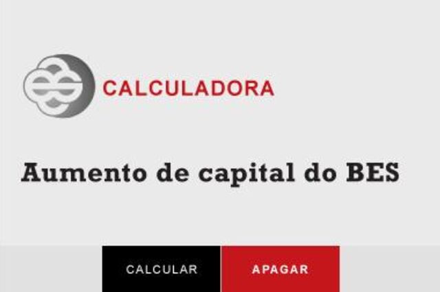 Calculadora do aumento de capital do BES