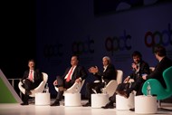 O debate do Estado da Nação é dos momentos mais aguardados do Congresso das Comunicações. Armando Almeida, presidente da PT Portugal, Francisco Lacerda, dos CTT, Mário Vaz, da Vodafone Portugal, e Miguel Almeida, da Nos, falaram do sector, moderados por António Costa, do Diário Económico.