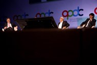 Armando Almeida, da PT Portugal, Mário Vaz, da Vodafone Portugal, e Miguel Almeida, da Nos, aproveitaram o debate para falar dos seus produtos.