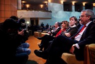 Marques Mendes, presidente do 24º congresso das Comunicações, Fátima Barros, presidente da Anacom, Maria Luís Albuquerque, ministra das Finaças, e Rogério Carapuça, presidente da APDC