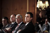 Sigmar Gabriel, Sergei	Stanishev, António Costa e Pedro Sánchez