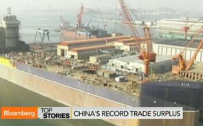 BLOOMBERG TV - China Trade Surplus Hits Record as Imports Shrink