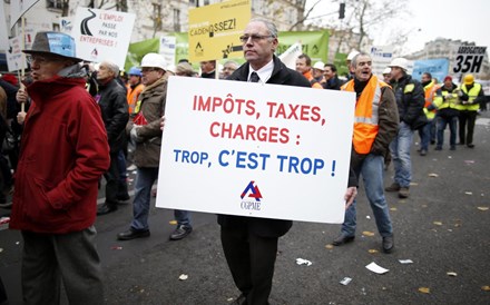  Patrões franceses saíram à rua em protesto 