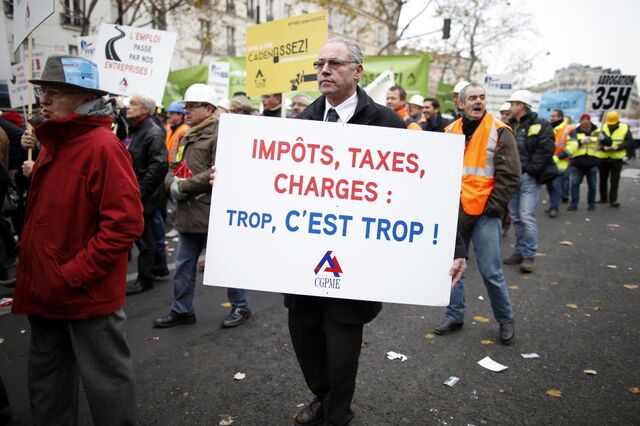  Patrões franceses saíram à rua em protesto 