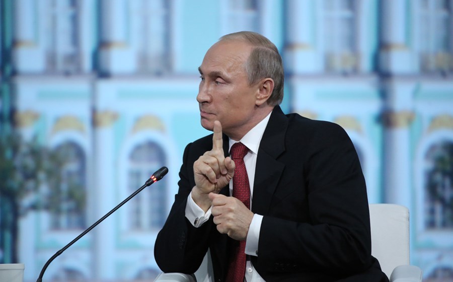 Vladimir Putin, Presidente da Rússia, durante um fórum em São Petersburgo.