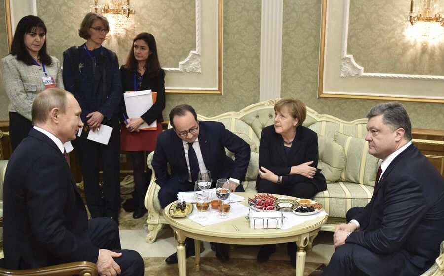 ucrania russia Putin  Hollande Merkel e Poroshenko