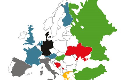 Mapa das tensões no continente europeu  