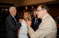 Estela Barbot com Braga de Macedo no lançamento do livro biográfico de Ilídio Pinho.