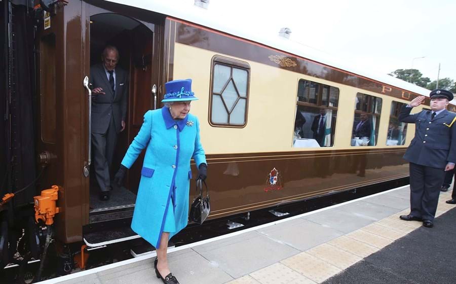 Rainha Isabel II a 9 de Setembro de 2015, quando passou a ser a rainha com mais longo reinado, na inauguração do novo Scottish Borders Railway.