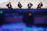 O debate do Estado da Nação das telecomunicações com o presidente da PT Portugal, Paulo Neves, da Nos, Miguel Almeida, e da Vodafone, Mário Vaz.