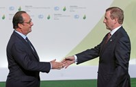 François Hollande e o primeiro-ministro da Irlanda, Enda Kenny.