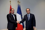 François Hollande e o presidente do Egipto Abdul Fatah Khalil Al-Sisi. 