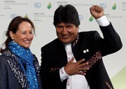 Ségolène Royal e o presidente da Bolívia Evo Morales.  
