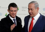 Manuel Valls e o primeiro-ministro de Israel Benjamin Netanyahu.