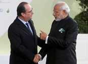 François Hollande e o primeiro-ministro da Índia Narendra Modi.