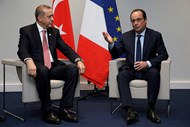 François Hollande e o presidente da Turquia Recep Tayyip Erdogan.