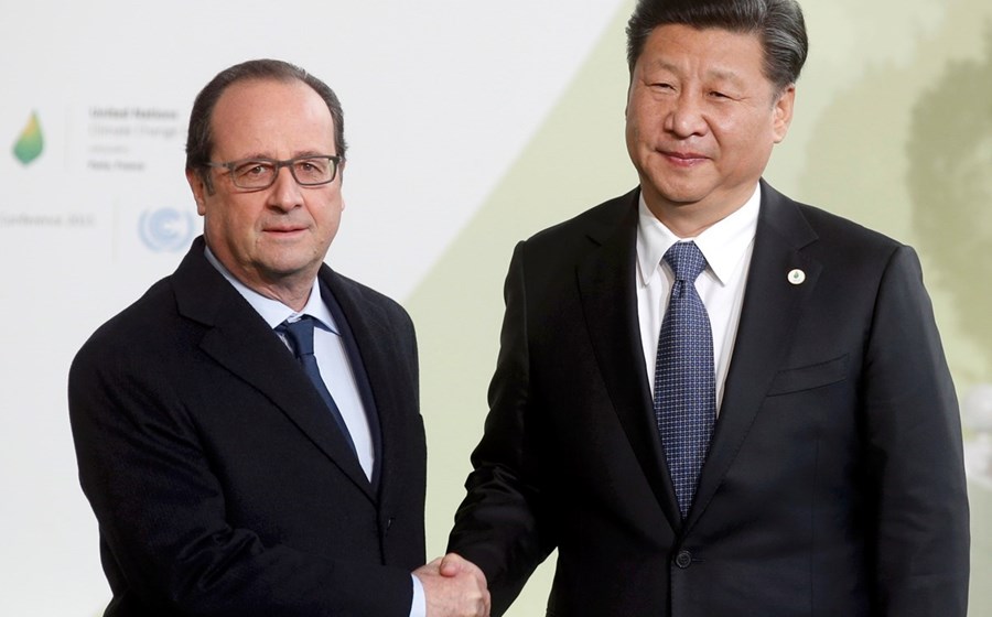François Hollande e o presidente da China Xi Jinping.