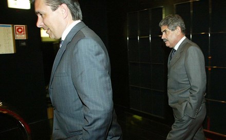 José Veiga com Luís Filipe Vieira, presidente do Benfica.