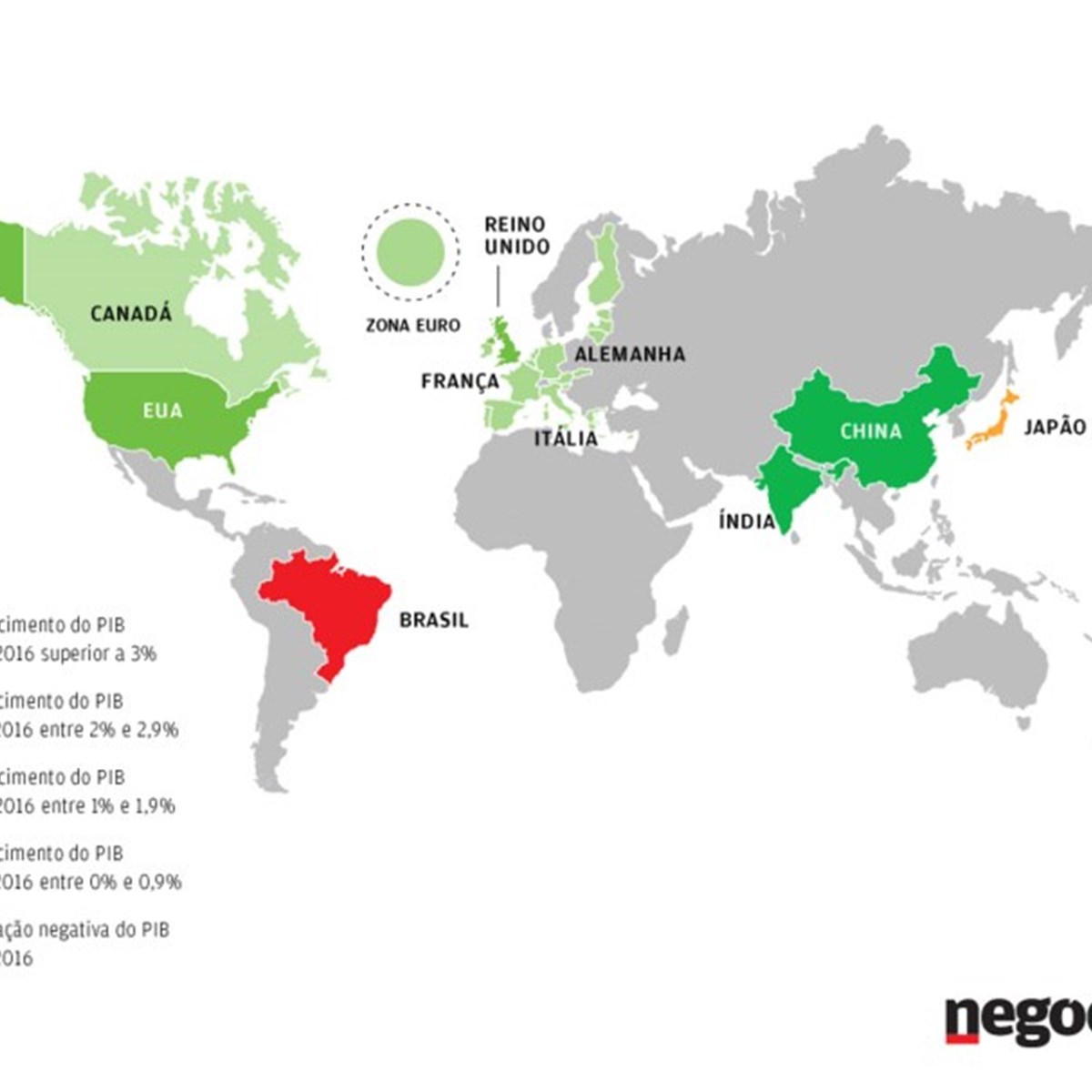 Mapa: Portugal a meio da tabela no crescimento mundial - Conjuntura -  Jornal de Negócios