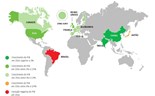 Mapa: Brasil afunda 4% num mundo em abrandamento