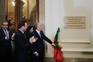 Da Ajuda para a Câmara Municipal de Lisboa, onde desferiu uma placa evocativa do momento, na presença do edil Fernando Medina.