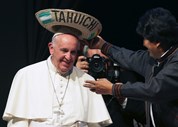 Viagem à Bolívia. De 5 a 13 de Julho de 2015 o papa Francisco visitou o Equador, Bolívia e Paraguai.