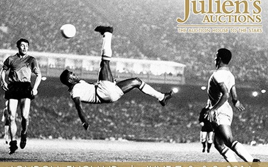 pele futebol leilão desporto