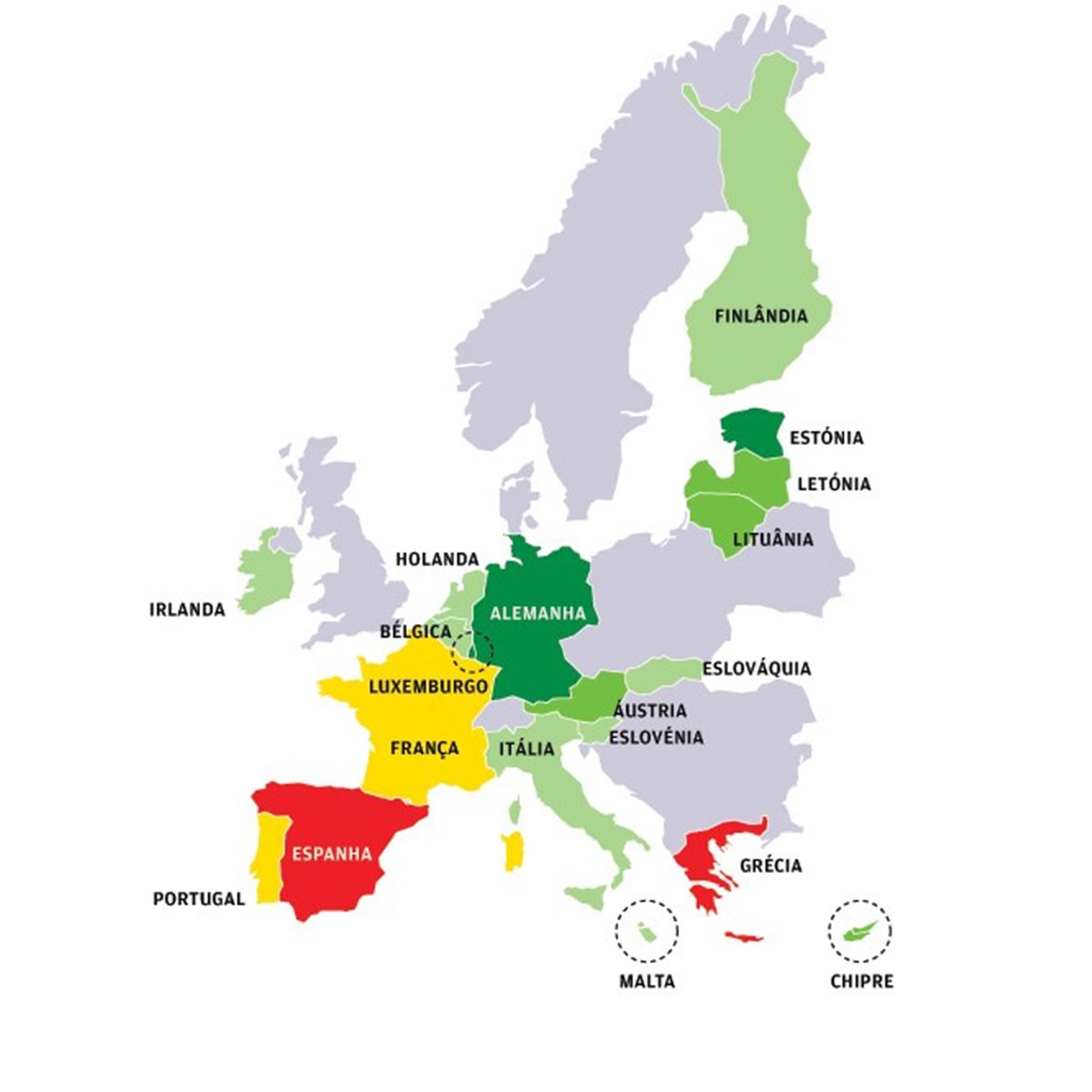 Como está Portugal no mapa europeu da dívida e do défice - Infografias -  Jornal de Negócios