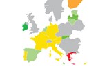 Mapa: Apenas um país da Zona Euro vai crescer mais de 4% em 2016