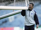 Durante um treino do Chelsea em 2006.