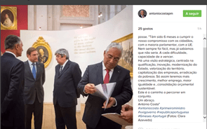 António Costa no Instagram: 'Têm sido seis meses a cumprir'