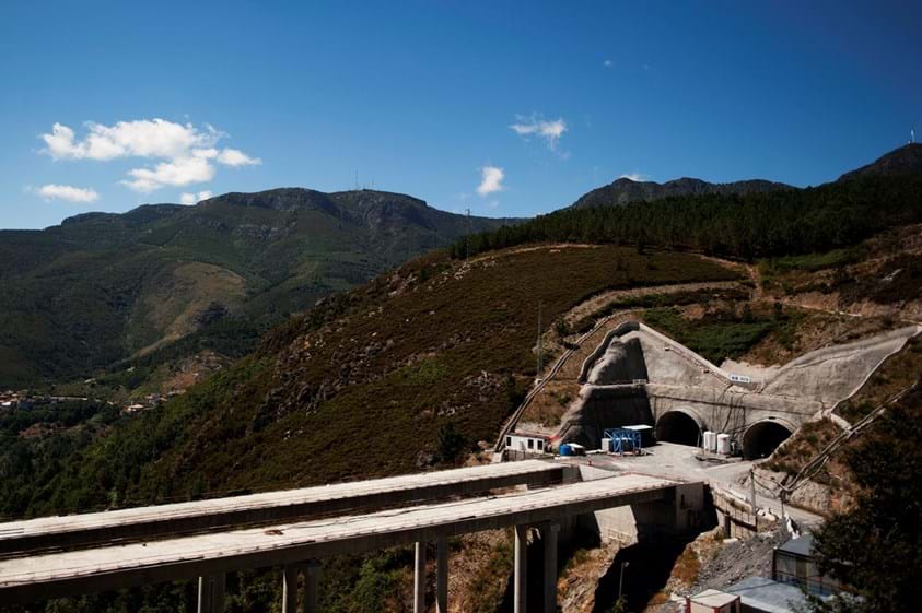 As obras no túnel do Marão em Agosto de 2012.