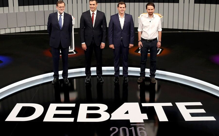 Candidatos no debate em espanha