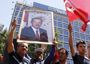 Manifestação de apoio ao presidente Erdogan