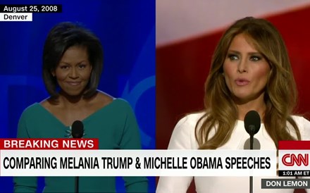 CNN analisa as semelhanças entre os discursos da mulher de Trump e Michele Obama