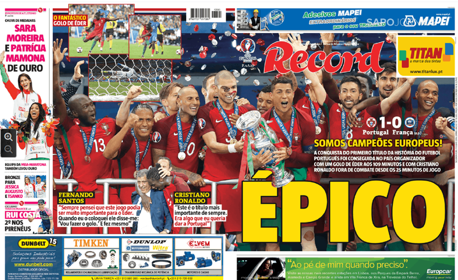 Euro2016: O dia em que Portugal festejou um título inédito - Europeu -  Jornal de Negócios