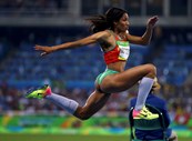 Patrícia Mamona ficou em 6.º lugar, com um salto de 14,65m, superando o recorde nacional e ultrapassando o salto que lhe tinha dado o título europeu.