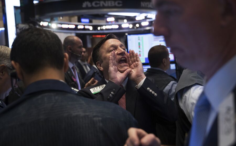 wall street acções bolsas nyse operadores excitação