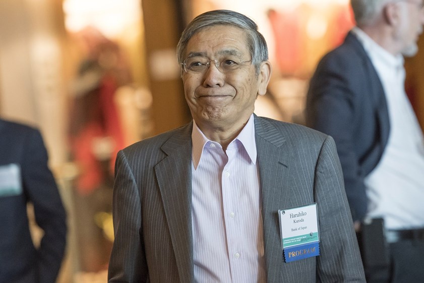 Haruhiko Kuroda, governador do Banco do Japão, à chegada a Jackson Hole.