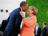 Alemanha, 19 de Junho de 2013. Obama visita a capital alemã e encontra-se com Merkel na chancelaria germânica, em Berlim.